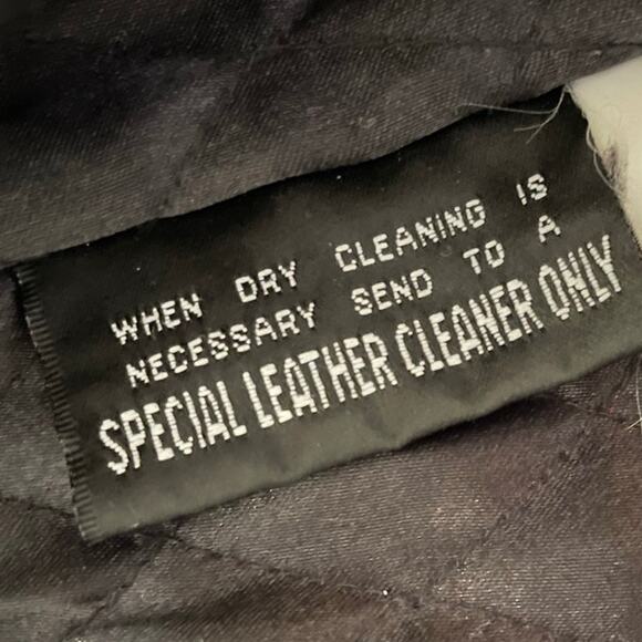 Tannery West 90s Black Leather Faux Fur Trim Coat size Small - Picture 13 of 15